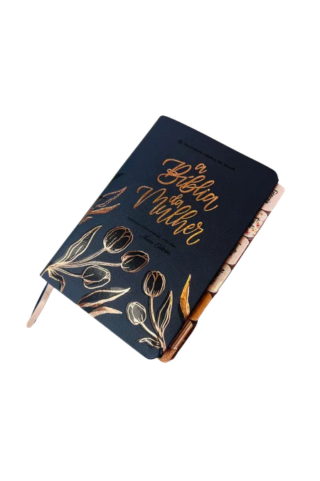 Bíblia da Mulher Nova Edição ARC Capa Luxo Azul Aston Tamanho Portátil Com Abas