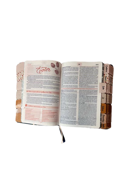 Bíblia da Mulher Nova Edição ARC Capa Luxo Azul Aston Tamanho Portátil Com Abas